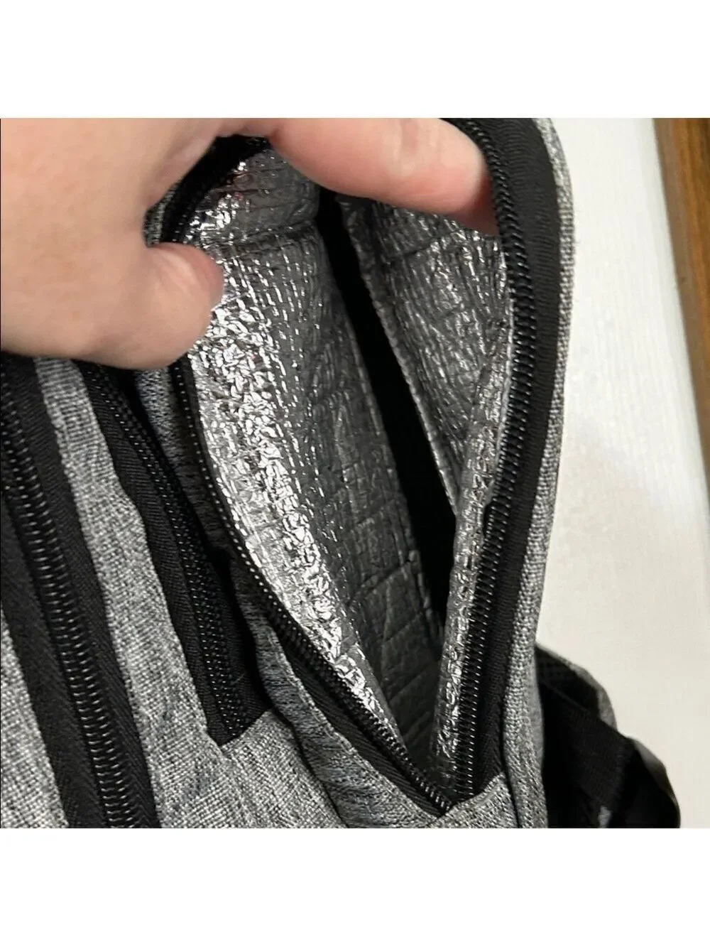 Eddie Bauer Gray and Black Diaper Backpack EUC